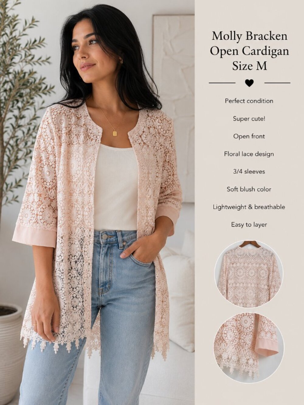 Molly Bracken Open Cardigan size M